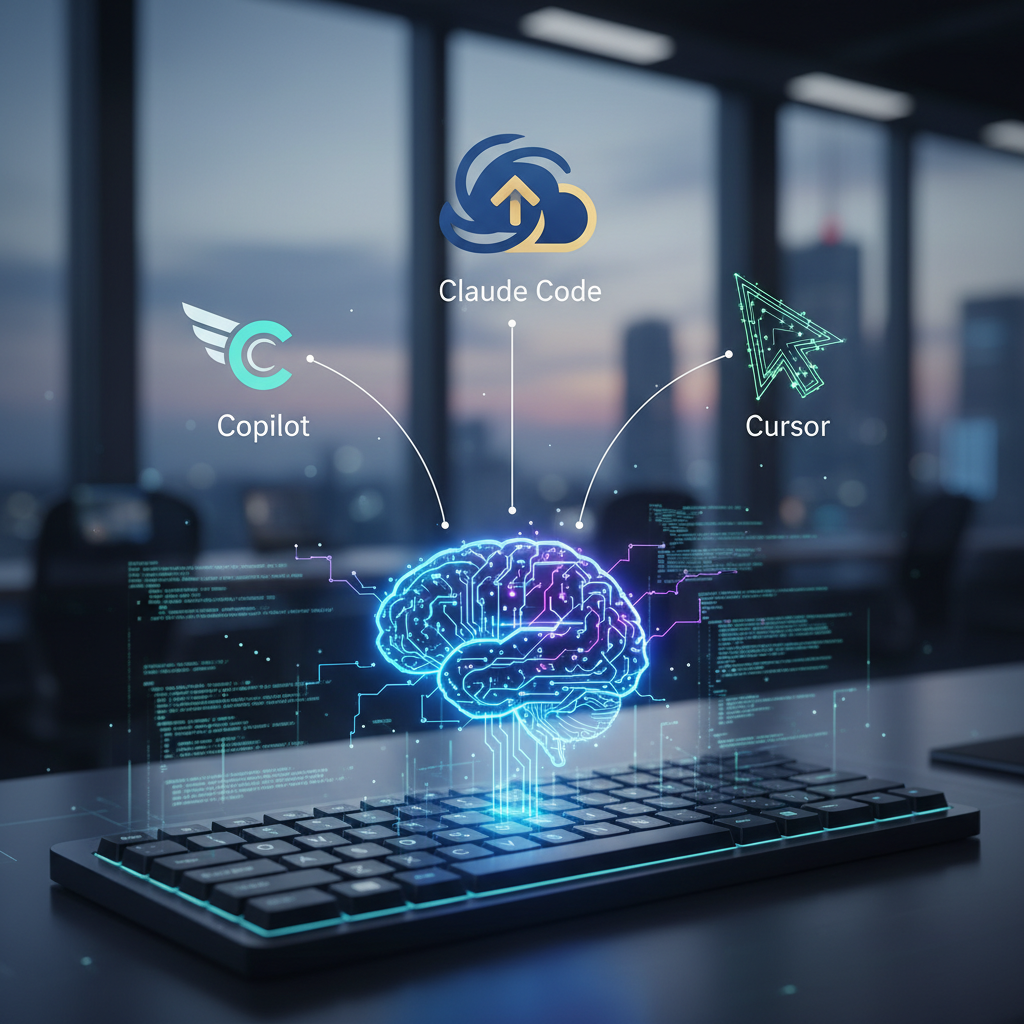 AIコーディング補助ツール比較｜Copilot・Claude Code・Cursorどれを使う？ アイキャッチ